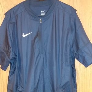 NIKE men's large, dark blue, short sleeved windbreaker jacket